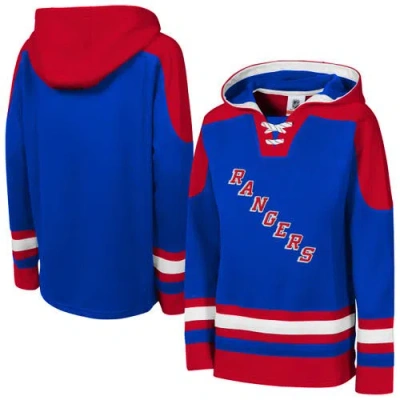 Outerstuff Kids'  Youth Blue New York Rangers Ageless Must Have Home V-neck Pullover Hoodie