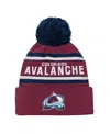 Outerstuff Youth Boys And Girls Colorado Avalanche Burgundy Jacquard Cuffed Knit Hat With Pom In Burgundy