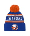 Outerstuff Youth Boys And Girls New York Islanders Royal Jacquard Cuffed Knit Hat With Pom In Royal