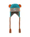 Outerstuff Youth Boys And Girls  Aqua Miami Dolphins Wordmark Ears Trooper Knit Hat In Aqua