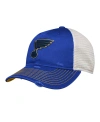 OUTERSTUFF YOUTH BOYS BLUE DISTRESSED ST. LOUIS BLUES SLOUCH TRUCKER ADJUSTABLE HAT
