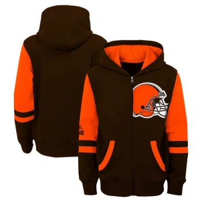 Outerstuff Kids'  Youth Brown Cleveland Browns Stadium Color-block Full-zip Hoodie