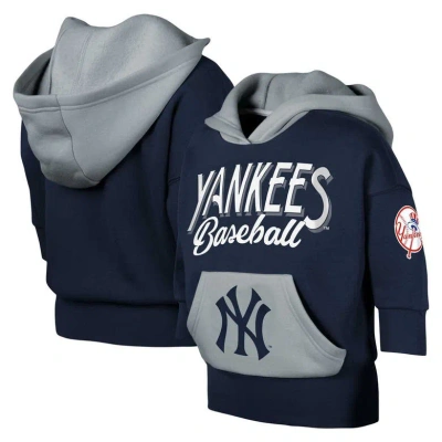 Outerstuff Kids' Youth Fanatics Branded Navy New York Yankees Team Practice Fashion Three-quarter Sleeve Pullover Hoo