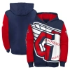 OUTERSTUFF YOUTH FANATICS BRANDED NAVY/RED CLEVELAND GUARDIANS POSTCARD FULL-ZIP HOODIE JACKET