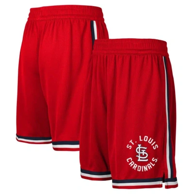 Outerstuff Kids' Youth Fanatics Branded Red St. Louis Cardinals Hit Home Mesh Shorts