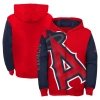 OUTERSTUFF YOUTH FANATICS BRANDED RED/NAVY LOS ANGELES ANGELS POSTCARD FULL-ZIP HOODIE JACKET