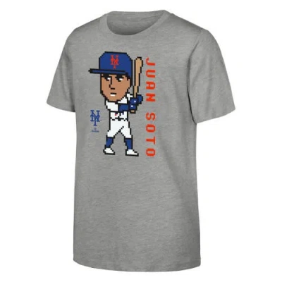 Outerstuff Kids'  Youth Juan Soto Heather Gray New York Mets Pixel Player T-shirt