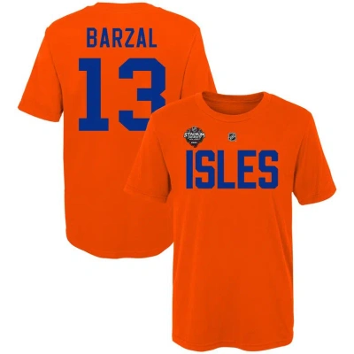 Outerstuff Kids' Youth Mathew Barzal Orange New York Islanders 2024 Nhl Stadium Series Name & Number T-shirt