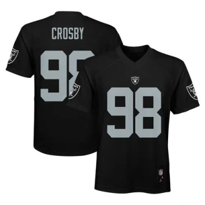 Outerstuff Kids'  Youth Maxx Crosby Black Las Vegas Raiders Replica Player Jersey