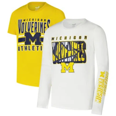 Outerstuff Youth Michigan Wolverines In The Mix T-shirt Combo Set In Maize