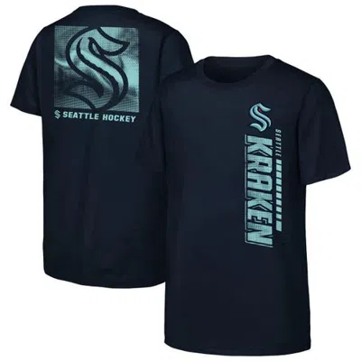 Outerstuff Kids'  Youth  Navy Seattle Kraken Atmosphere T-shirt In Blue