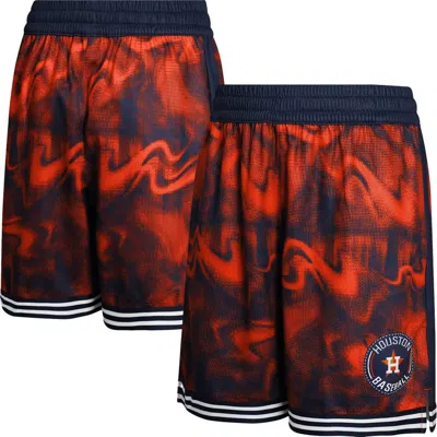 Outerstuff Kids'  Youth Navy/orange Houston Astros Outfielder Shorts In Multi