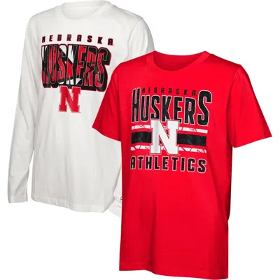 Outerstuff Kids'  Youth Nebraska Huskers In The Mix T-shirt Combo Set In Red