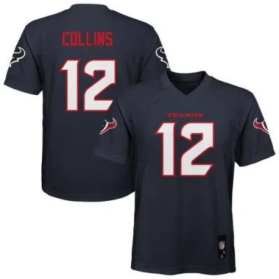 Outerstuff Kids'  Youth Nico Collins Navy Houston Texans Replica Player Jersey In Blue