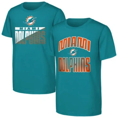 Outerstuff Kids' Youth  Aqua Miami Dolphins Never Quit 2-pack T-shirt Set In Green