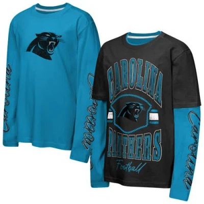 Outerstuff Kids' Youth  Black Carolina Panthers Motion Combo Set In Blue