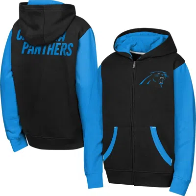Outerstuff Kids' Youth  Black Carolina Panthers Stadium Colorblock Full-zip Hoodie