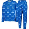 Outerstuff Youth  Blue Detroit Lions All-over-print Long Sleeve T-shirt And Pants Sleep Set In Blue