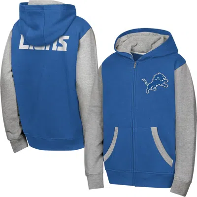Outerstuff Youth  Blue Detroit Lions Stadium Colorblock Full-zip Hoodie