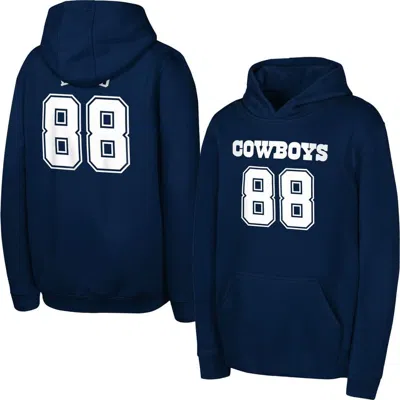 Outerstuff Kids' Youth  Ceedee Lamb Navy Dallas Cowboys Mainliner Player Name & Number Hoodie In Blue