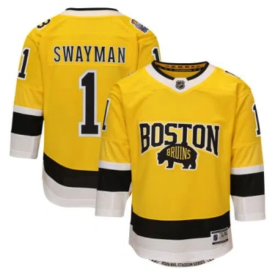 Outerstuff Kids' Youth  Jeremy Swayman Gold Boston Bruins 2026 Nhl Stadium Series Premier Jersey In Yellow