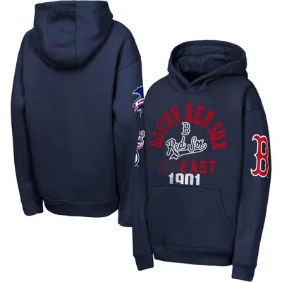 Outerstuff Kids' Youth  Navy Boston Red Sox Premium Sweep Fleece Hoodie In Blue