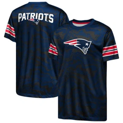 Outerstuff Kids' Youth  Navy New England Patriots Slant Route Performance T-shirt In Blue
