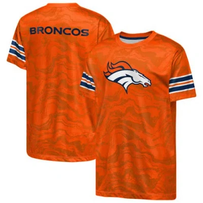 Outerstuff Kids' Youth  Orange Denver Broncos Slant Route Performance T-shirt
