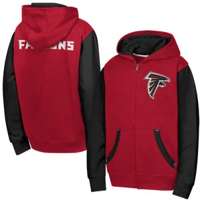 Outerstuff Kids' Youth  Red Atlanta Falcons Stadium Colorblock Full-zip Hoodie