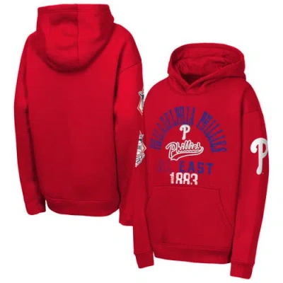 Outerstuff Kids' Youth  Red Philadelphia Phillies Premium Sweep Fleece Hoodie