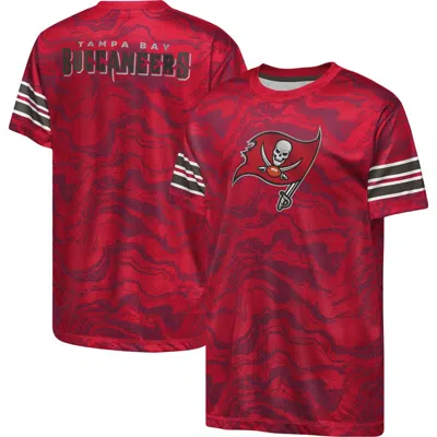 Outerstuff Kids' Youth  Red Tampa Bay Buccaneers Slant Route Performance T-shirt