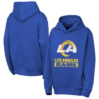 Outerstuff Kids' Youth  Royal Los Angeles Rams Back To Basics Hoodie In Blue