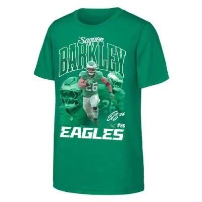 Outerstuff Kids' Youth  Saquon Barkley Midnight Green Philadelphia Eagles Triple Pic T-shirt