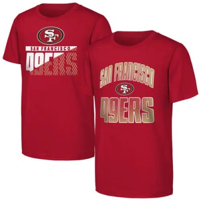 Outerstuff Kids' Youth   Scarlet San Francisco 49ers Never Quit 2-pack T-shirt Set In Red