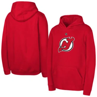 Outerstuff Kids' Youth Red New Jersey Devils Primary Logo Pullover Hoodie