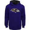 Outerstuff Youth Purple Baltimore Ravens Team Logo Pullover Hoodie In Blue