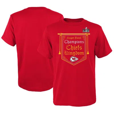 OUTERSTUFF YOUTH  RED KANSAS CITY CHIEFS SUPER BOWL LVIII CHAMPIONS HOMETOWN ON TOP T-SHIRT