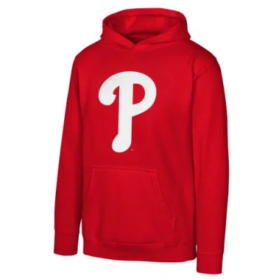 Outerstuff Kids'  Youth  Red Philadelphia Phillies Primary Logo Pullover Hoodie