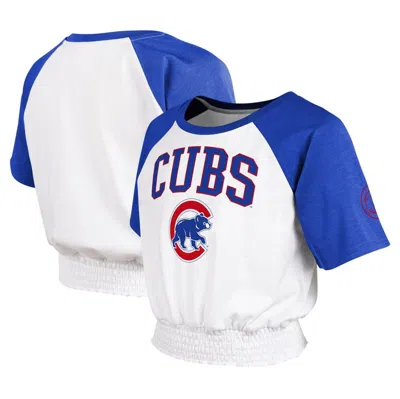 Outerstuff Kids' Youth Fanatics Branded White Chicago Cubs On Base Fashion Raglan T-shirt