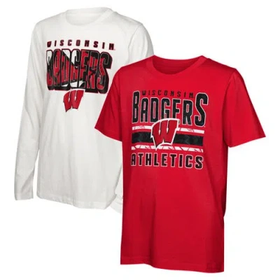 Outerstuff Kids'  Youth Wisconsin Badgers In The Mix T-shirt Combo Set In Red
