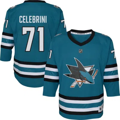 Outerstuff Kids' Youth Macklin Celebrini Teal San Jose Sharks Alternate Replica Player Jersey In Blue