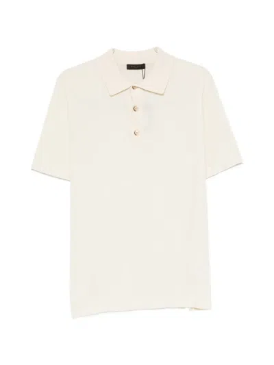 Outfit Fine-knit Short-sleeve Polo Shirt In Neutral