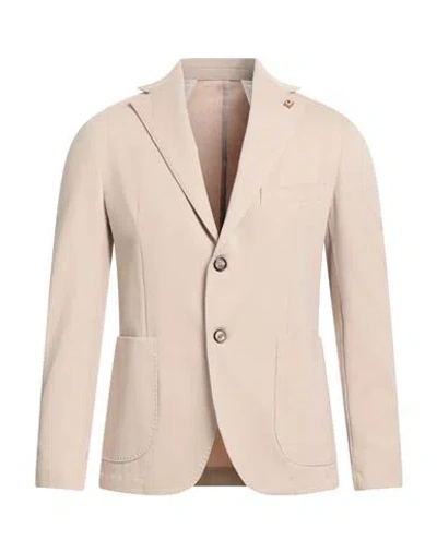 Outfit Man Blazer Beige Size 44 Cotton, Polyamide, Elastane In Nude
