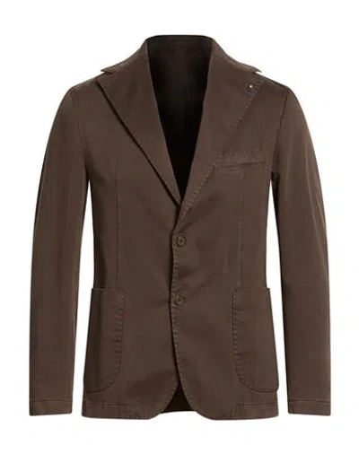Outfit Out/fit Man Blazer Dark Brown Size 38 Cotton, Elastane