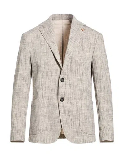 Outfit Out/fit Man Blazer Ivory Size 38 Cotton, Polyamide, Elastane In Neutral