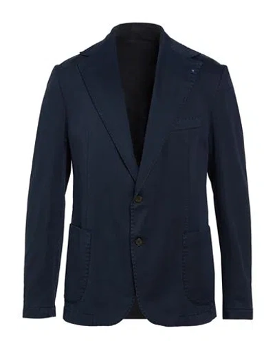 Outfit Out/fit Man Blazer Navy Size 36 Cotton, Elastane In Blue