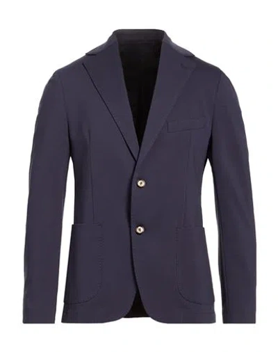 Outfit Out/fit Man Blazer Navy Size 38 Cotton, Polyamide, Elastane In Blue