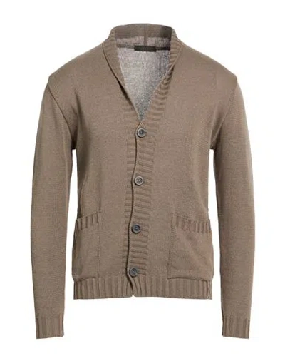 Outfit Out/fit Man Cardigan Khaki Size S Cotton, Acrylic In Brown