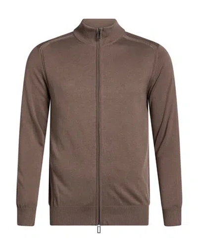 Outfit Out/fit Man Cardigan Taupe Size M Cotton In Brown