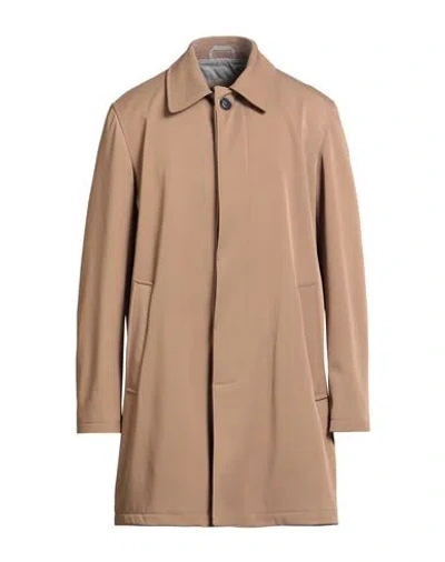 Outfit Out/fit Man Overcoat & Trench Coat Camel Size 46 Polyester, Lycra In Brown